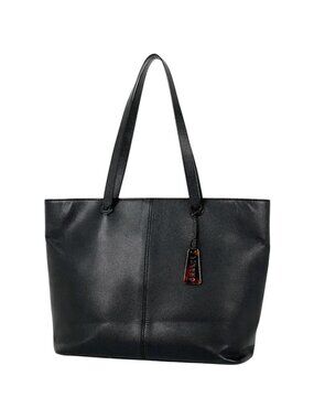Chanel Logo Tote Leather Black